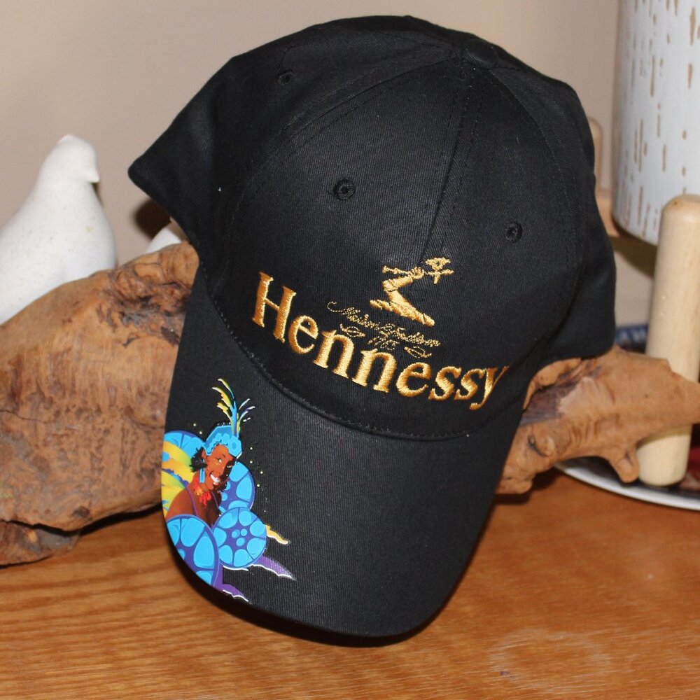 Black Stitched Hennessy promo baseball cap strap adjust
